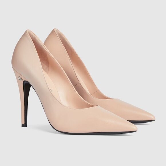 NIB Gucci leather GG logo high heel pumps IT 38.5/ US 8.5 - Picture 1 of 7